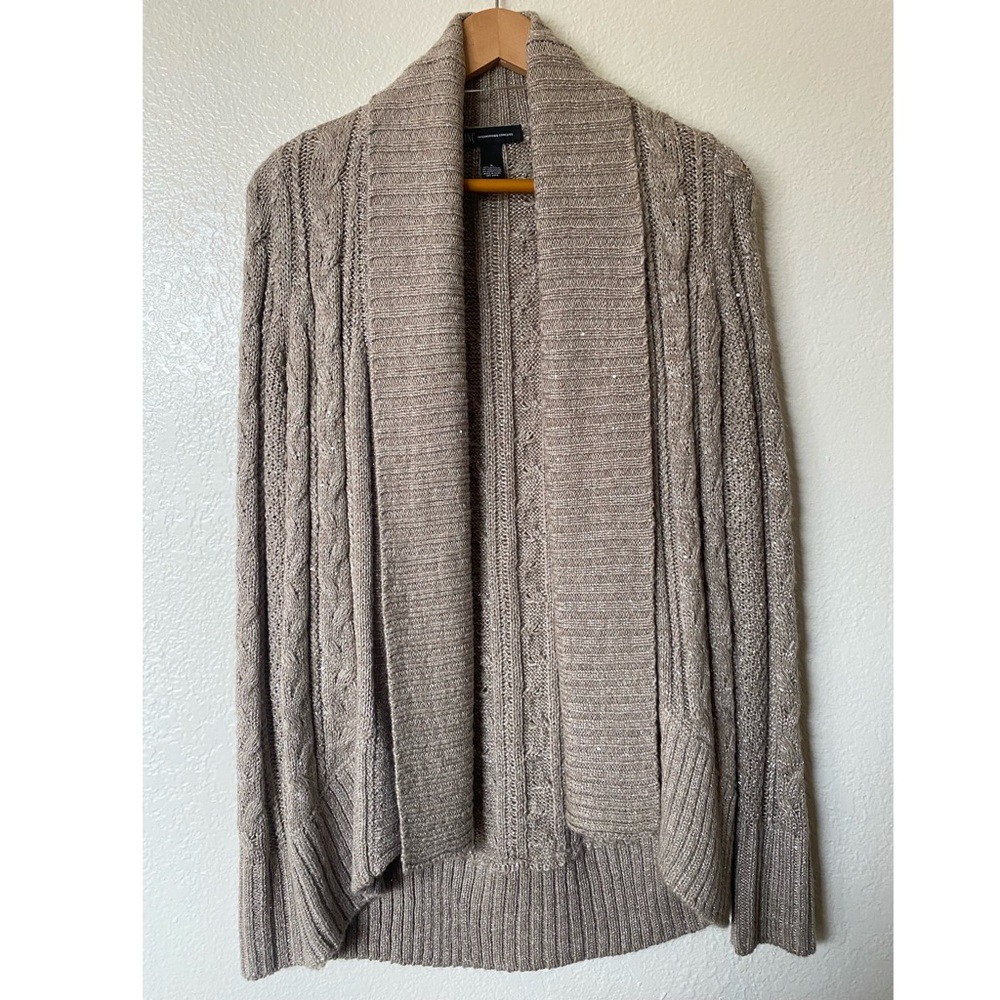 INC International Concepts sequin cable cardigan